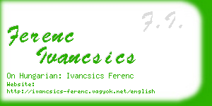 ferenc ivancsics business card